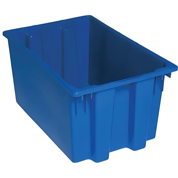 SNT240 3 PC-Genuine Stack and Nest Tote - Durable Heavy Duty Storage Container with Optional Lid Quantum