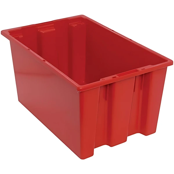 SNT240 3 PC-Genuine Stack and Nest Tote - Durable Heavy Duty Storage Container with Optional Lid Quantum