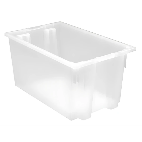 SNT240 3 PC-Genuine Stack and Nest Tote - Durable Heavy Duty Storage Container with Optional Lid Quantum