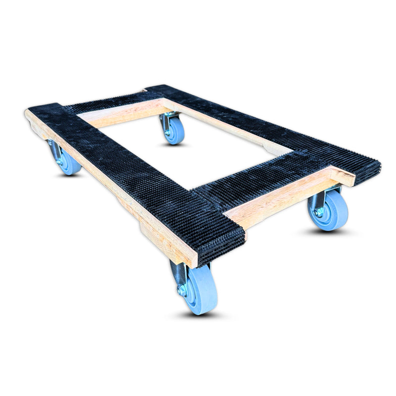 18 Inch x 30 Inch Solid Oak H-Frame Furniture Dolly - 1000 lbs Capacity | 3.5 Inch Wheels | 4-Way Rubber Grip | USA-Made CasterHQ