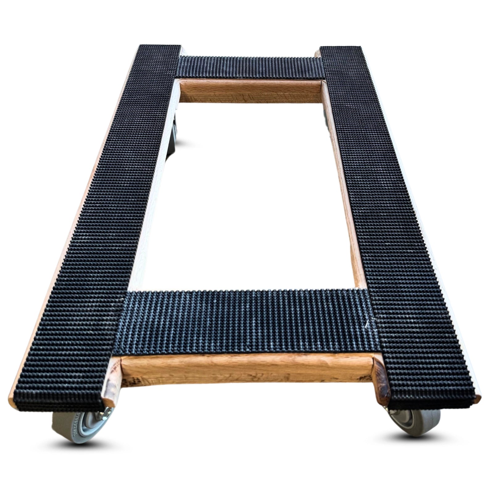 18 Inch x 30 Inch Solid Oak H-Frame Furniture Dolly - 1000 lbs Capacity | 4 Inch Wheels | 4-Way Rubber Grip | USA-Made CasterHQ