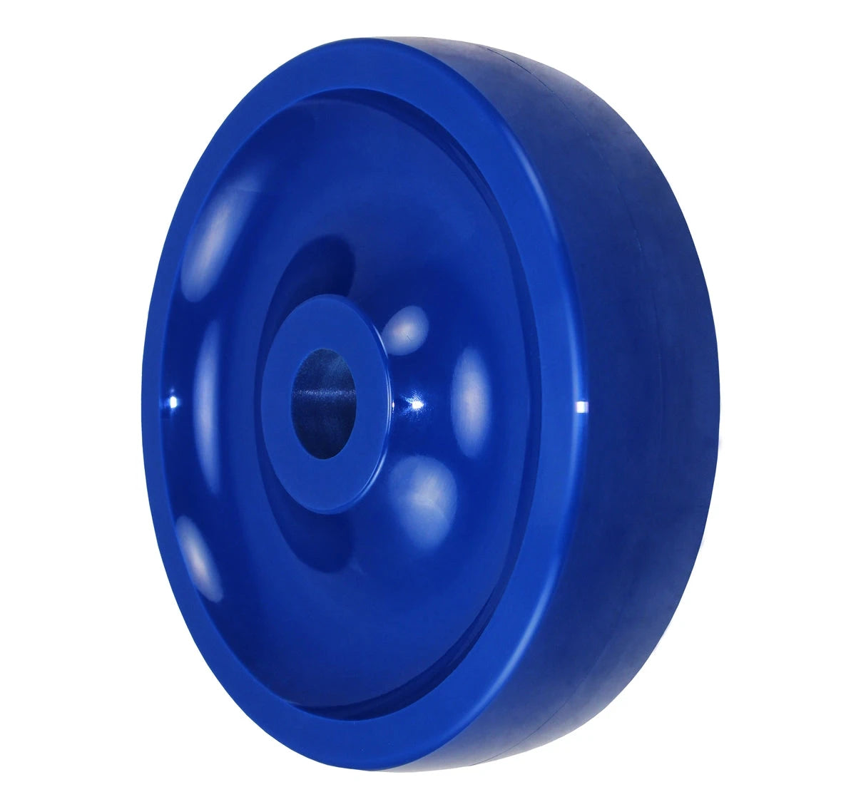 8" X 2" BLUE SOLID POLYURETHANE (NON MARKING) WHEEL - 1,000 LBS CAPACITY CasterHQ