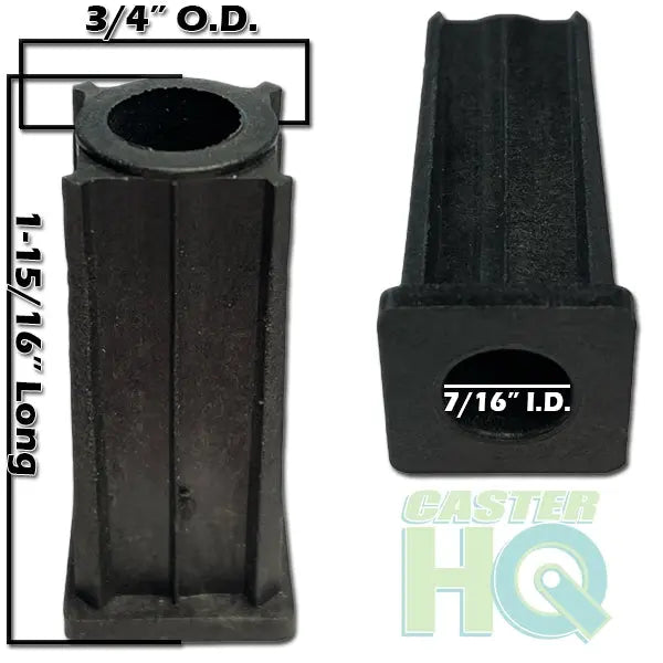3/4" O.D. Square Socket x 7/16" I.D. x 1-15/16" Long -  | CasterHQ
