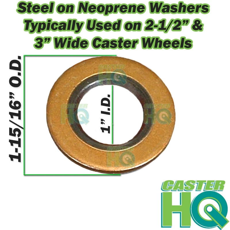 Steel on Neoprene Flat Washers | 1" I.D. x 1-15/16" O.D. - PACK OF 10 150-LOGO