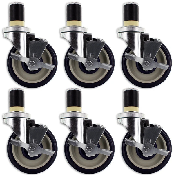 Casters for Stainless Steel Worktable - Set of 6 CasterHQ