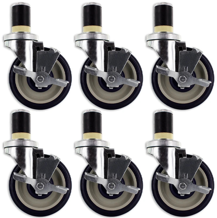 Casters for Stainless Steel Worktable - Set of 6 CasterHQ