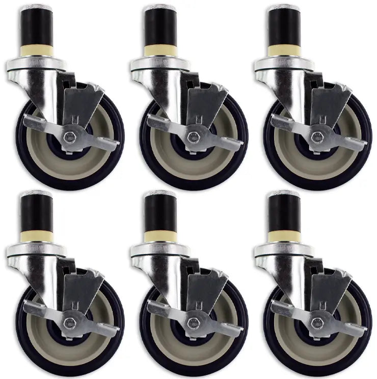 Casters for Stainless Steel Worktable - Set of 6 -  | CasterHQ
