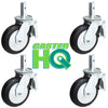 6" x 2" Scaffold Caster Set with Brakes - Mold-On-Rubber Wheel - Metal Thread Guards Included - 1,600 lbs Capacity Per Set of 4 CasterHQ