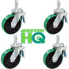 8" x 2" Scaffold Caster with Brake - Green Poly on Steel Wheel - 800 lbs Capacity Per Caster - 3,200 lbs Per Set of 4 CasterHQ