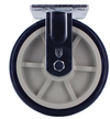 8" x 2" Rigid Plate Caster – 6" Yoke, A98 TPU Polyurethane Wheel (Blue/Tan) – 800 lb Capacity | Z42P3Z2CLPL