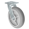 8" x 2" Gray Thermo Rubber Wheel Swivel Caster CasterHQ