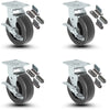 4-Piece Caster Set | 4 Swivel with Brakes with Mounting Hardware - 6