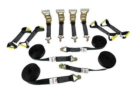 Premium 8-Point Tie Down Kit with Durable Wire Double J-Hooks CasterHQ
