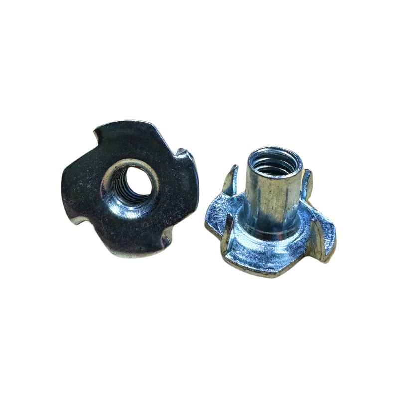 Zinc 5/16" Tee Nut with 4 Prongs - Easy Install for Furniture Casters CasterHQ
