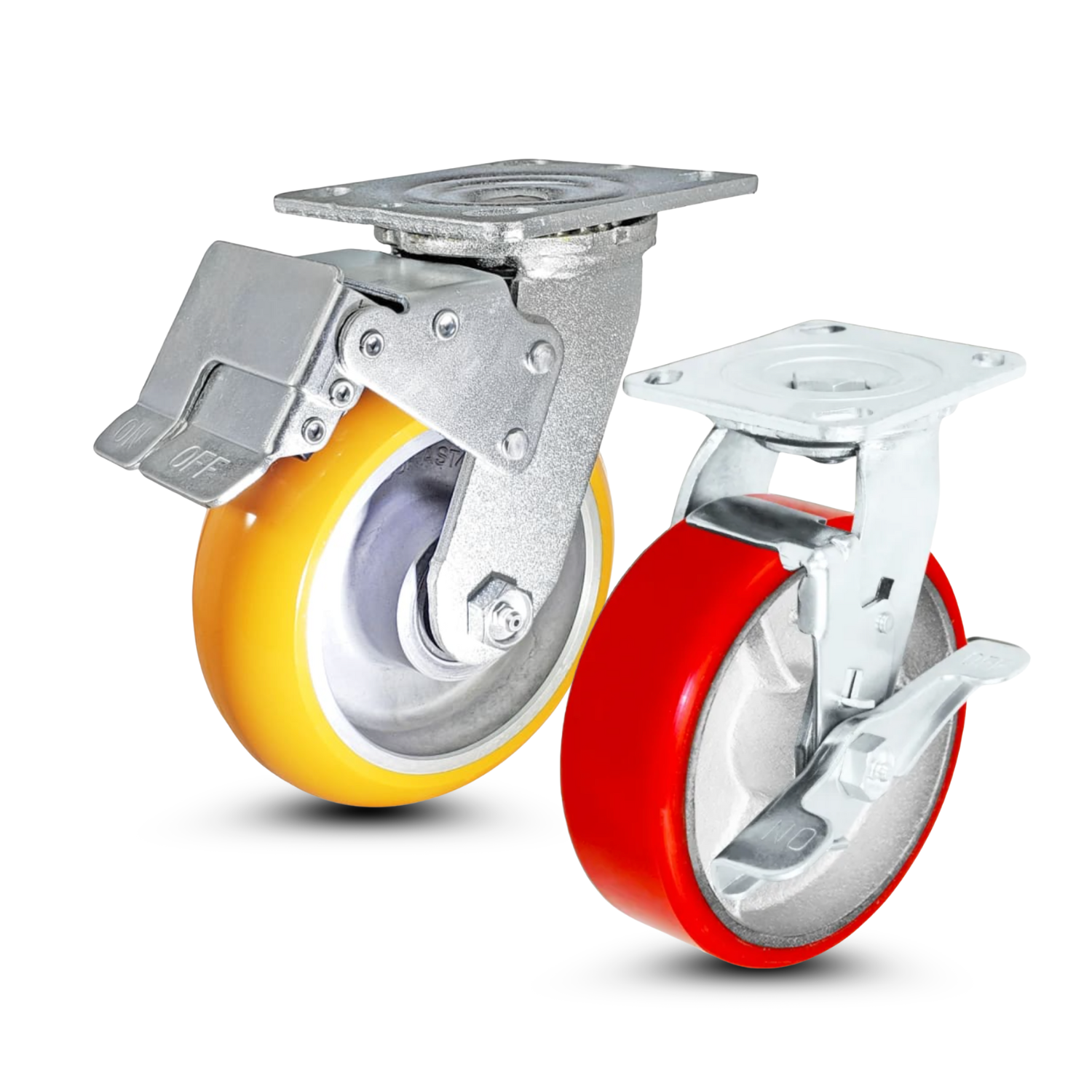 Toolbox caster sets for tool chests and workstations