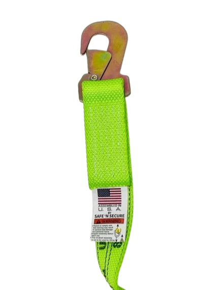 TOW-100FSH5-DW - 2" x 8' Heavy-Duty Wheel Lift Strap with Flat Snap Hook & Protective Sleeve - 2000 lbs Load Capacity SAFE 'N SECURE LLC
