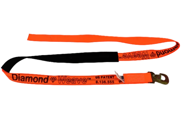 TOW-100FSH5-DW - 2" x 8' Heavy-Duty Wheel Lift Strap with Flat Snap Hook & Protective Sleeve - 2000 lbs Load Capacity SAFE 'N SECURE LLC