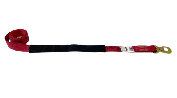 TOW-100FSH5-DW - 2" x 8' Heavy-Duty Wheel Lift Strap with Flat Snap Hook & Protective Sleeve - 2000 lbs Load Capacity SAFE 'N SECURE LLC