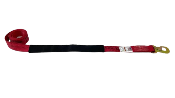TOW-100FSH5-DW - 2" x 8' Heavy-Duty Wheel Lift Strap with Flat Snap Hook & Protective Sleeve - 2000 lbs Load Capacity SAFE 'N SECURE LLC