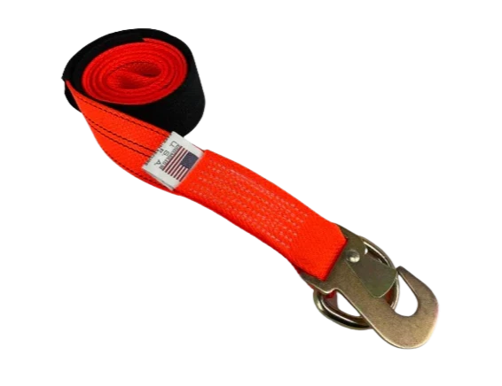 TOW-100FSHWDRCSL-DW Heavy-Duty Wheel Lift Strap 2" x 8' with Flat Snap Hook & D-Ring, 2000 lbs Load Capacity SAFE 'N SECURE LLC