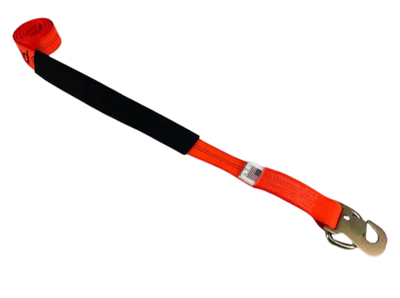 TOW-100FSHWDRCSL-DW Heavy-Duty Wheel Lift Strap 2" x 8' with Flat Snap Hook & D-Ring, 2000 lbs Load Capacity SAFE 'N SECURE LLC