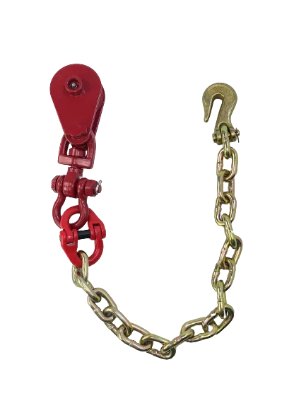2 Ton Snatch Block with 5/16" Grade 70 Chain and Grab Hook Assembly for 5/16" - 3/8" Wire Rope, 9lbs CasterHQ