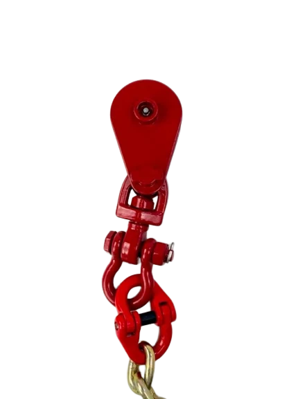 2 Ton Snatch Block with 5/16" Grade 70 Chain and Grab Hook Assembly for 5/16" - 3/8" Wire Rope, 9lbs CasterHQ