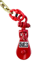 2 Ton Snatch Block with 5/16" Grade 70 Chain and Grab Hook Assembly for 5/16" - 3/8" Wire Rope, 9lbs CasterHQ