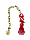 2 Ton Snatch Block with 5/16" Grade 70 Chain and Grab Hook Assembly for 5/16" - 3/8" Wire Rope, 9lbs CasterHQ