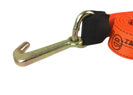 High-Strength Tow Strap with Mini J Hook - 2" x 10' Polyester Webbing, 3,333 lbs Load Capacity - Ideal for Towing & Recovery SAFE 'N SECURE LLC