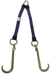 2" x 24" Towing V Bridle with 15" Forged J Hook - Heavy-Duty Tow Strap, 3,333 lbs Load Capacity | TOW-2X24BRIDLE-DW SAFE 'N SECURE LLC