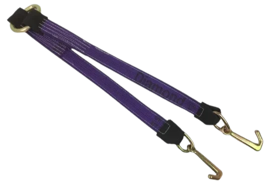 TOW-2X36MINI J BRIDLE-DW - Heavy-Duty 2" x 36" V-Bridle with Mini J-Hooks, 3,333 lbs Load Capacity - Premium Towing Equipment SAFE 'N SECURE LLC