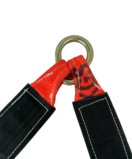 TOW-3X308FJ-MJ Hook: 3" x 30" V-Bridle Towing Strap with 8" Forged J & Mini J-Hook - 5,400lbs Load Capacity - Professional Grade Towing Equipment SAFE 'N SECURE LLC