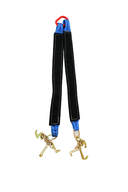 3" x 36" Towing V-Bridle Strap with RTJ Frame Cluster Hooks - 18,000 lbs Webbing Capacity, 5,400 lbs WLL, Reinforced Cordura Sleeve CasterHQ