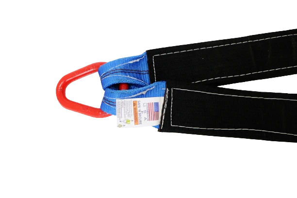 3" x 36" Towing V-Bridle Strap with RTJ Frame Cluster Hooks - 18,000 lbs Webbing Capacity, 5,400 lbs WLL, Reinforced Cordura Sleeve CasterHQ