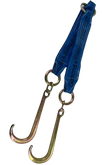 5,400 lb V-Bridle Strap 4" x 36" Diamond Weave & 15" J-Hooks | CasterHQ