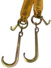 4" x 36" V-Bridle Strap with 15" Forged J-Hooks, TJ Hooks - Diamond Weave, 5,400 lbs WLL CasterHQ
