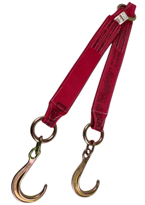 5,400 lb V-Bridle Sling 4" x 36" 8" Forged J-Hooks TOW-4X308FJ-DW