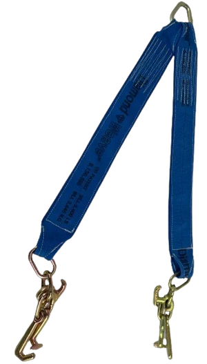 5,400 lb V-Bridle Strap 4" x 36" Diamond Weave RTJ Cluster Hooks