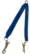 4" x 36" V-Bridle Strap with RTJ Cluster Hooks - 5,400 lbs WLL, Diamond Weave Webbing CasterHQ