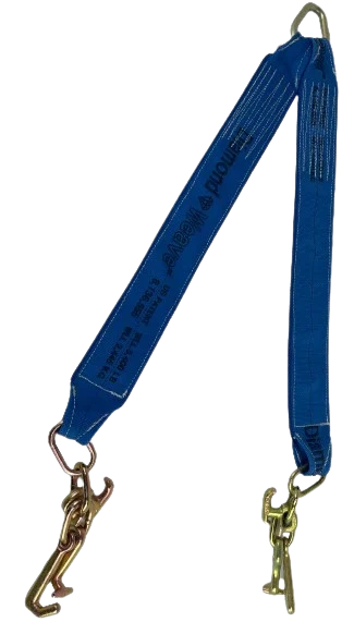 4" x 36" V-Bridle Strap with RTJ Cluster Hooks - 5,400 lbs WLL, Diamond Weave Webbing CasterHQ
