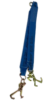 4" x 36" V-Bridle Strap with RTJ Cluster Hooks - 5,400 lbs WLL, Diamond Weave Webbing CasterHQ