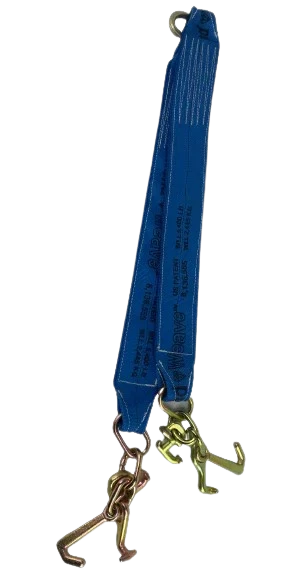 4" x 36" V-Bridle Strap with RTJ Cluster Hooks - 5,400 lbs WLL, Diamond Weave Webbing CasterHQ
