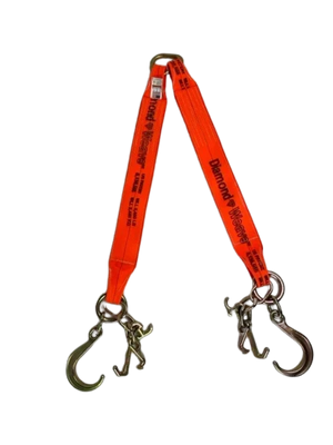 5,400 lb V-Bridle Tow Strap 4" x 36" RTJ Cluster & 8" J-Hook