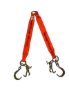 4" x 36" V-Bridle Tow Strap with RTJ Cluster Hooks, 8" J-Hook, Diamond Weave, 5,400 lb WLL CasterHQ