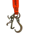4" x 36" V-Bridle Tow Strap with RTJ Cluster Hooks, 8" J-Hook, Diamond Weave, 5,400 lb WLL CasterHQ