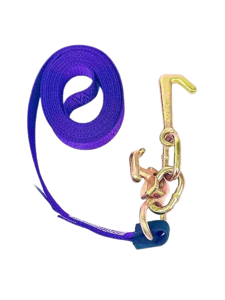 8 Point Diamond Weave Flatbed Rollback 14' Car Tie Down Kit with RJ Hooks - 3,333 lbs WLL, Made in USA CasterHQ