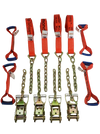 2" x 18' Diamond Weave Tow Straps Kit with Ratchets, Chains & Dog Bones for Rollback/Flatbed Trucks CasterHQ