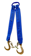 5,400 lb Towing V Bridle 4" x 24" Diamond Weave 8" J & TJ Hook | CasterHQ