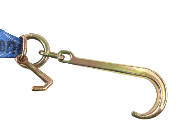 4" x 24" Towing V Bridle with 15" J Hook and Mini J-Diamond Weave - 5,400lbs WLL, Premium Diamond Weave, Assembled in USA - CasterHQ